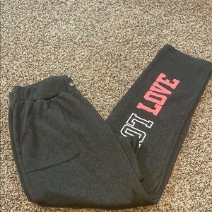 Bobbie Brooks Black Pajama Pants with Pink Love Print